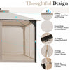 Costway 12' X 10' Outdoor Patio Gazebo Canopy Shelter Double Top Sidewalls Netting Beige