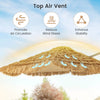 Costway 9.5 FT Cantilever Hula Tiki Thatch Patio Umbrella with Vented Top, 8-Layer Thatch