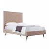 Crosby Modern Upholstered Velvet Full Bed in Nude | Lit double moderne Crosby en velours capitonne couleur nude