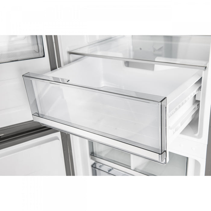 Forno Custodia 24\" Bottom Freezer, 10.3 cu.ft., Left Swing, Ice Maker, Stainless Steel - FFFFD1766-24LS Refrigerator