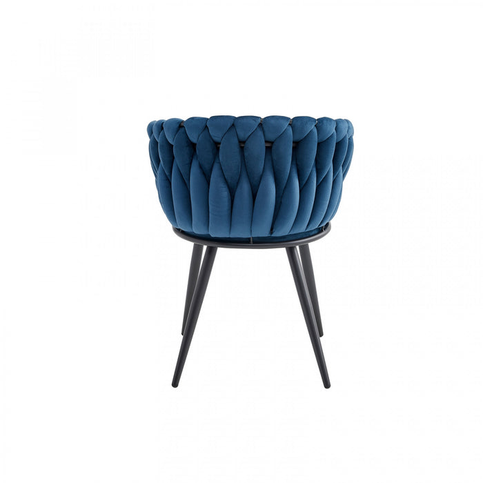 Hildy Accent Dining Arm Chair, Blue Velvet (set of 2) 