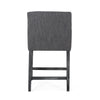 Lewis 26" Seat Height Counter Stool With Upholstered Fabric And Solid Wood Legs - Charcoal | Tabouret De Comptoir Lewis Hauteur D’assise 66 cm – Tissu Rembourre Et Pieds En Bois Massif - Charbon
