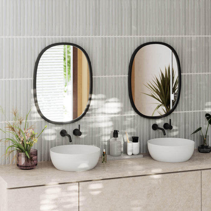 Umbra Hub Oval 24\" x 18\" Wall Mirror - Black