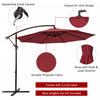 Costway 10FT Patio Offset Hanging Umbrella Easy Tilt Adjustment 8 Ribs Backyard Burgundy