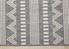 Jackson Grey White Patterned Rows Rug, 7'10" x 10'6" Outdoor Area Rug | Tapis Jackson gris blanc a motifs en rangees, 7'10" x 10'6"