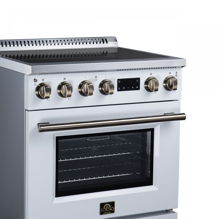 Forno Torino 30 Inch White Induction Range, 4.32 cu.ft - FFSIN0936-30WHT Electric Range