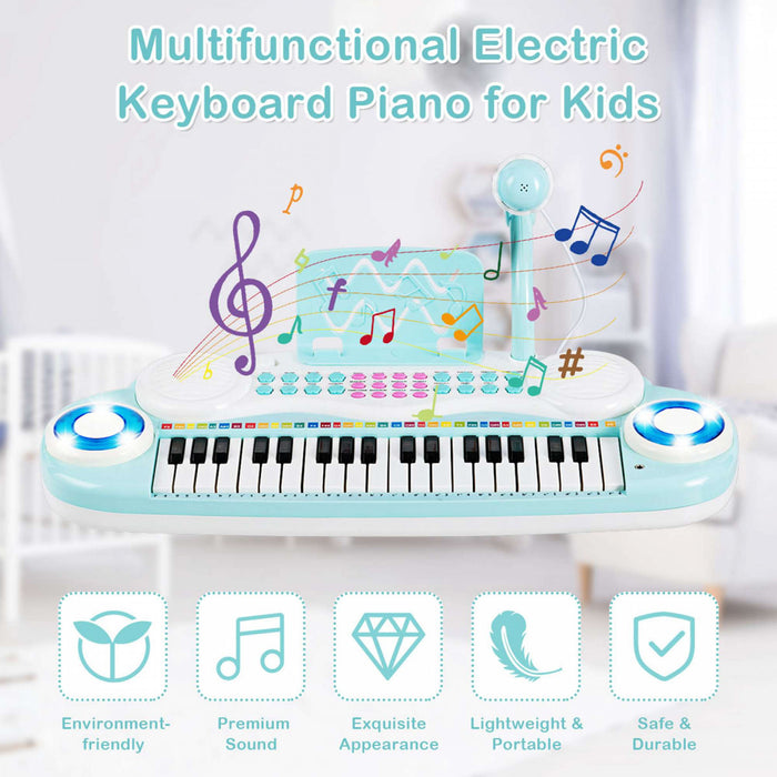 Costway 37-Key Keyboard Piano Electronic Musical Instrument Blue