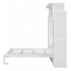 Aiden Murphy Bed with Shelves and LED Lights,Full Size,White Full Bed | Aiden Lit escamotable Murphy avec etageres et eclairage LED, taille Full, blanc