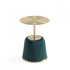 Anderson Modern Metal Top Upholstered End Table in Green - Set of 2 | Table d’appoint moderne Anderson a plateau en metal et revetement en tissu vert – Lot de 2