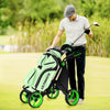 Goplus Folding 4 Wheels Golf Push Cart W/bag Scoreboard Adjustable Handle Green
