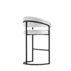 Augusta Modern Metal Upholstered Barstool in White - Set of 2 | Tabouret de bar moderne Augusta en metal et tissu, blanc - Lot de 2