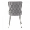 Luna Velvet Dining Chairs with Tufted Upholstered and Gold Metal Legs Set of 2, Grey  | Chaises de salle a manger Luna en velours avec revetement capitonne et pieds metalliques dores, lot de 2, gris