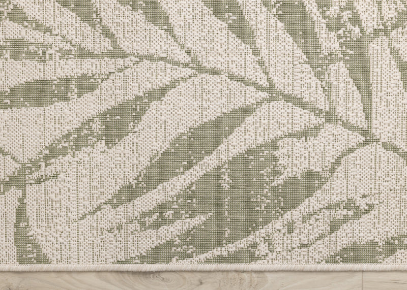 Jackson Taupe White Elegant Border Outdoor Rug, 5'3\" x 7'7\" Outdoor Area Rug
