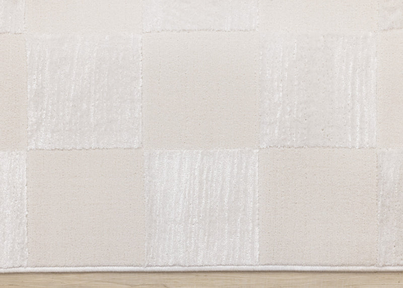 Leonardo White Grey Checkered Area Rug - 5'3\" x 7'7\"