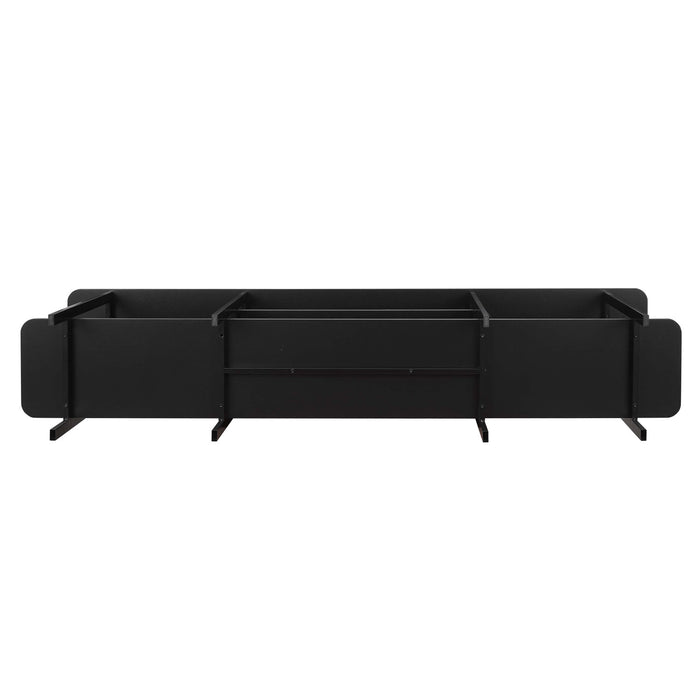 Celine Contemporary Modern 71\" Console Table in Black (3-Shelf)