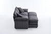 Liam 84.6" Comfortable Cloud Modular Sofa with Corduroy Upholstered,Grey  | Liam Canape modulaire confortable Cloud 84,6" avec revetement en velours cotele, Gris