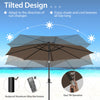 Costway 10 FT 112 LED Solar-Lighted Patio Market Umbrella Crank Tilt Outdoor Coffee