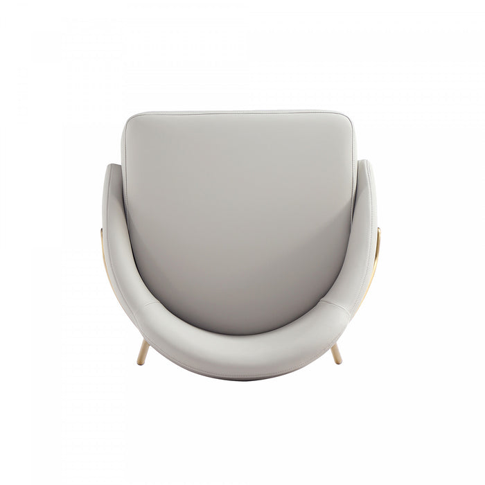 Gracie Modern Metal Upholstered Barstool in Stone Gray and Gold - Set of 2
