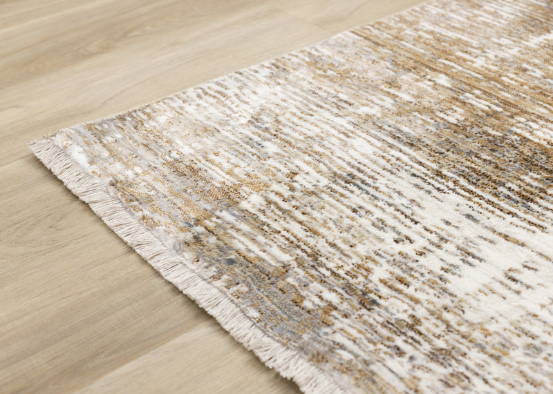 Sydney Brown Cream Grey Distressed Rug, 5'3\" x 7'10\" Indoor Area Rug
