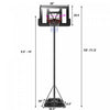 Costway Height Adjustable Portable Basketball Hoop System Shatterproof Backboard Wheels 2 Nets