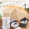 Costway 9 FT Patio Cantilever Umbrella with Sun-Protective Canopy, Top Air Vent Cross Base Beige