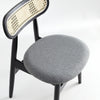 Colbert Industry Chic Cane Back Wood Upholstered Dining Chair in Black and Gray - Set of 4 | Chaise de salle a manger Colbert Industry Chic a dossier cannage en bois et assise rembourree, noir et gris - Lot de 4