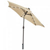 Costway 9' Solar LED Lighted Patio Market Umbrella Tilt Adjustment Crank Lift Beige
