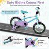 Costway 12" Kids Bike With Adjustable Saddle Handlebar Removable Training Wheels Handbrake Blue