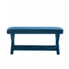 Abigail Mid-Century Modern Upholstered Velvet Accent Bench in Blue | Banc d’appoint Abigail style milieu du siecle moderne en velours bleu