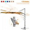 Costway 11ft Patio Offset Umbrella Cantilever Rotation Aluminum Tilt Cross Base Beige