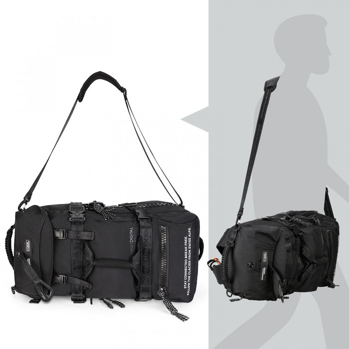 Swissdigital Balerna XL Backpack – 44L Bag, SDD Finder, Water-Resistant, Eco-Friendly, Hybrid System, Ski Travel Storage