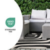 Jackson Black White Abstract Lines Outdoor Rug, 5'3" x 7'7" Outdoor Area Rug | Tapis d'exterieur Jackson a lignes abstraites noires et blanches, 5'3" x 7'7"