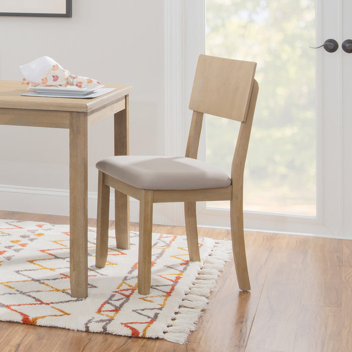 Jorissen Grey Linen-Look Fabric Dining Chair - Set of 2