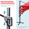 Costway 10'x13' Patio Offset Cantilever Umbrella Aluminum 360° Rotation Tilt Wine