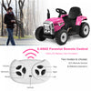 Costway 12v Kids Ride On Tractor With Trailer Ground Loader W/ Rc & Lights Pink