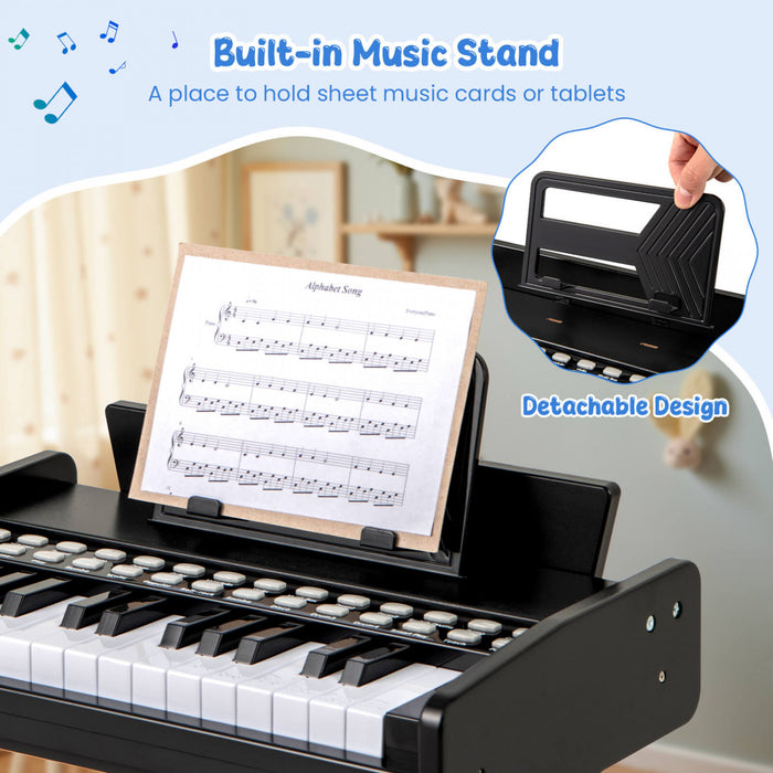 Costway 25 Keys Digital Piano with Music Stand,Teaching Mode,Lighted Keys, Adjustable Speed Black