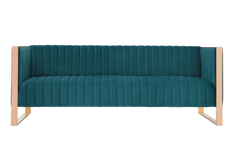 Trillium Mid-Century Modern 3-Piece Sofa Set in Teal