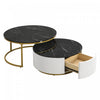 Sophia 27.6" Modern Nesting Coffee Table With Storage Drawer - Black | Table Basse Gigogne Moderne Sophia De 27,6" Avec Tiroir De Rangement - Noire