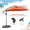 Costway 10 FT Patio Offset Umbrella w/8 Ribs Cross Base Tilt Orange