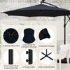 Costway 10FT Patio Solar-Lighted 112 LED Cantilever Offset Umbrella Crank Tilt Outdoor