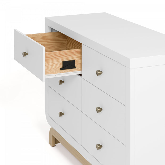 Storkcraft Santorini 6 Drawer Dresser - White/Driftwood