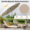 Costway 10 FT Solar Patio Umbrella with 96 LED Lights 35° Adjustable Tilt Vented Top Beige