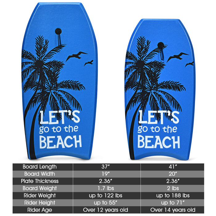 Goplus 41'' Super Lightweight Bodyboard Surfing W/leash Eps Core Boarding Ixpe Blue