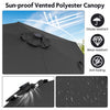 Costway 7.5 ft Solar Powered Patio Umbrella with LED Lights Push Button Tilt Crank Handle Gray
