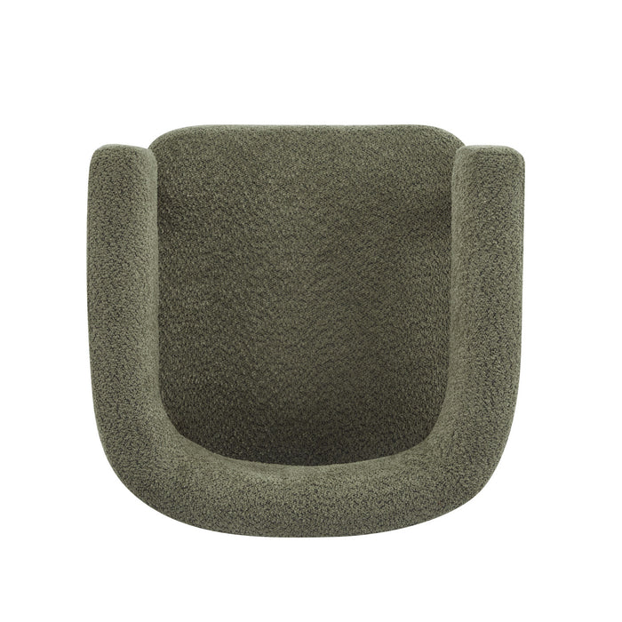 Evelyn Accent Arm Chair with Comfortable Seating and Boucle Upholstery,Olive Green Accent Chair
