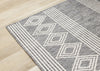 Jackson Grey White Patterned Rows Rug, 7'10" x 10'6" Outdoor Area Rug | Tapis Jackson gris blanc a motifs en rangees, 7'10" x 10'6"