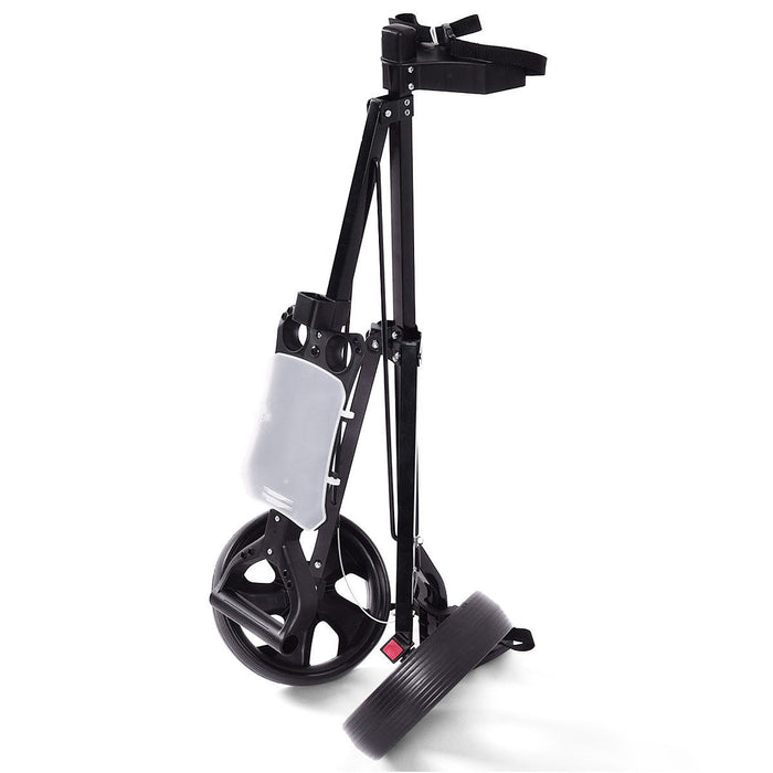 Costway Folding 2 Wheel Push Pull Golf Club Cart Trolley Swivel Scoreboard Lightweight