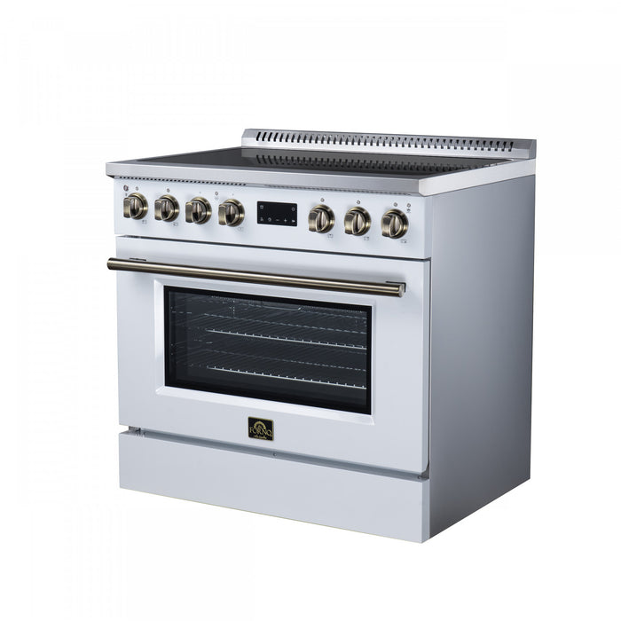 Forno Torino 36 Inch White Induction Range, 5.36 cu.ft - FFSIN0936-36WHT Electric Range
