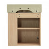 Camille Floating Bathroom Vanity with Ceramic Sink and Right Side Storage, Natural | Camille Meuble de salle de bain flottant avec vasque en ceramique et rangement cote droit, Naturel