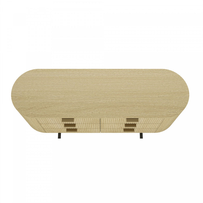 Olivia Manhattan Modern 71\" Dresser in Natural Oak (6-Drawer)